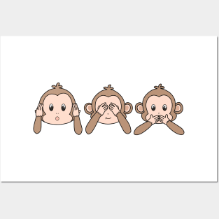 Three wise monkeys Posters and Art